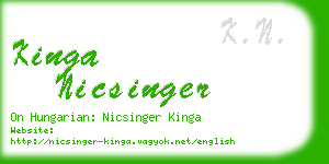 kinga nicsinger business card